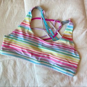 Born Primitive Vitality Sports Bra Rainbow Stripe Size XL